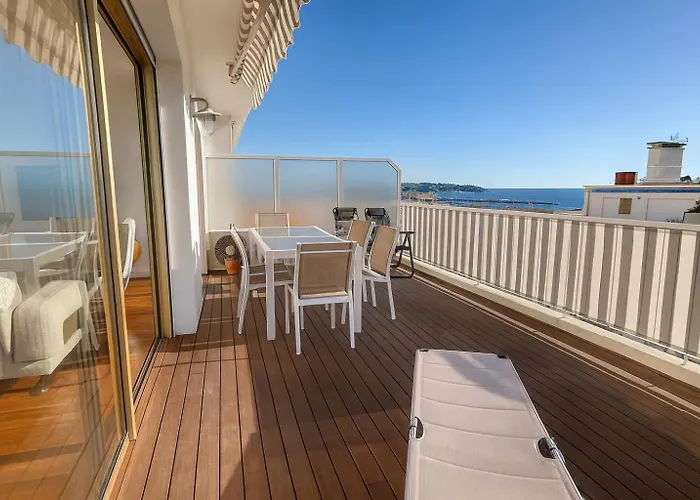 Sea View Prestige - T3, 6p, Terrasse & Vue Mer, Pk 昂蒂布